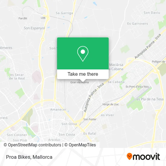 Proa Bikes map