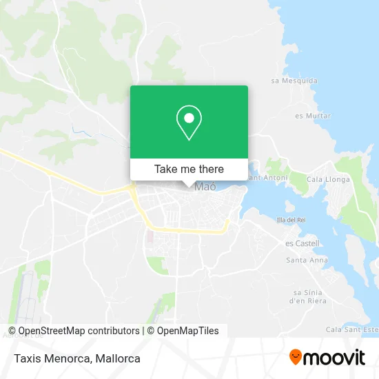 Taxis Menorca map