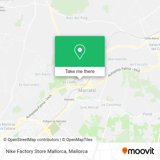 Nike Factory Store Mallorca map