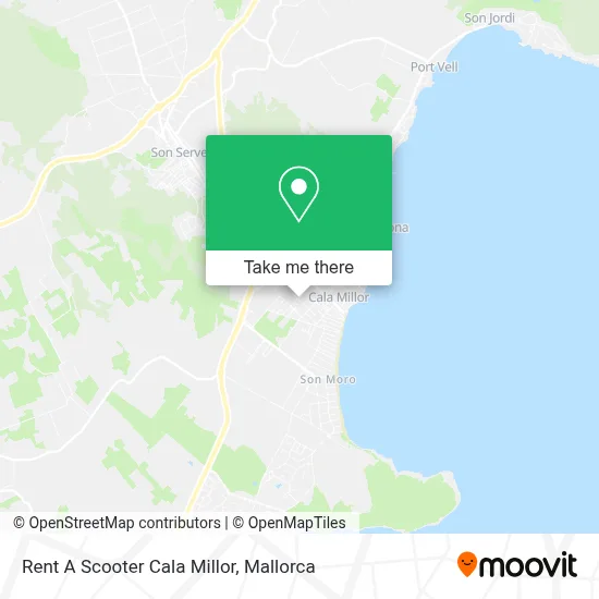 Rent A Scooter Cala Millor map