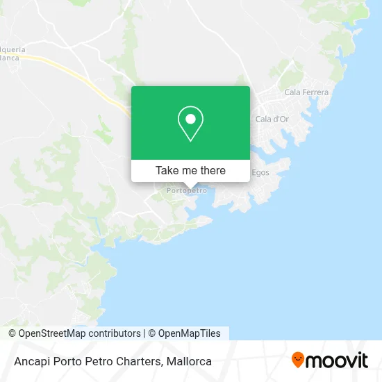 Ancapi Porto Petro Charters map