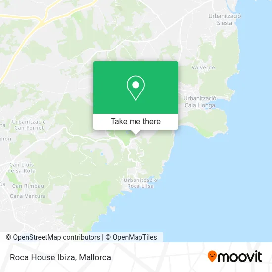 Roca House Ibiza map