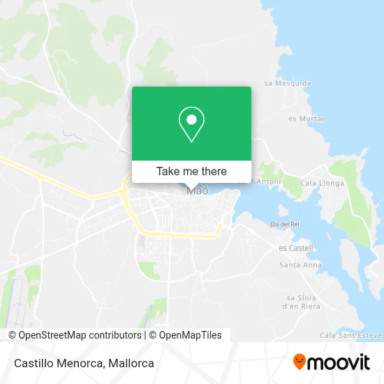 Castillo Menorca map
