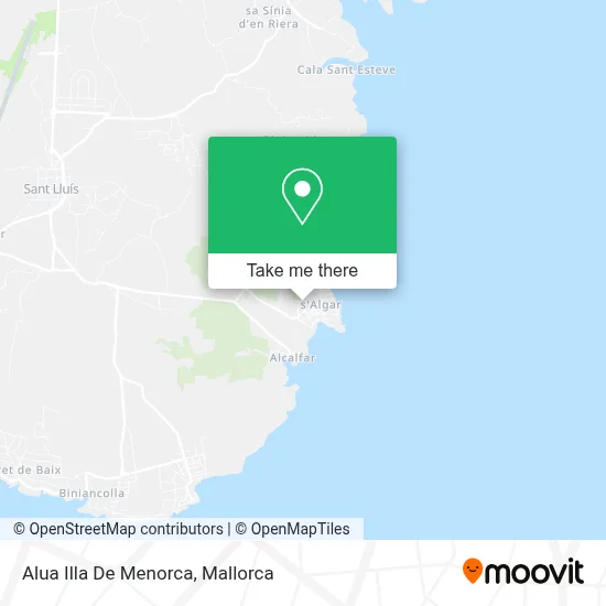 Alua Illa De Menorca map