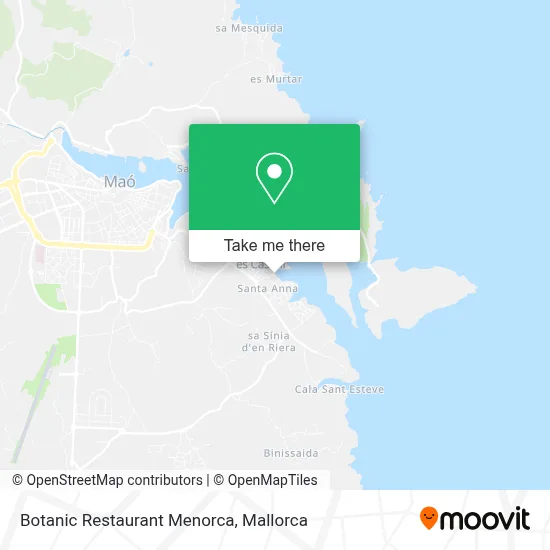 Botanic Restaurant Menorca map