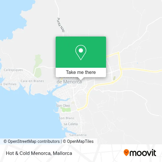 Hot & Cold Menorca map