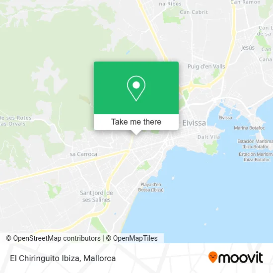 El Chiringuito Ibiza map