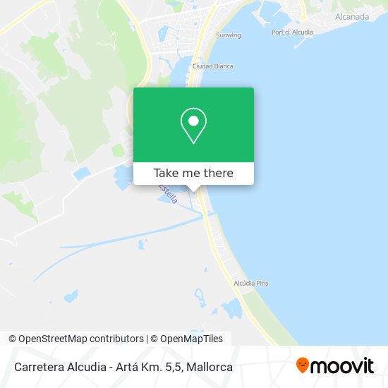 mapa Carretera Alcudia - Artá Km. 5,5