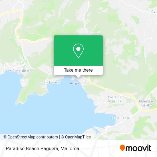 Paradise Beach Paguera map