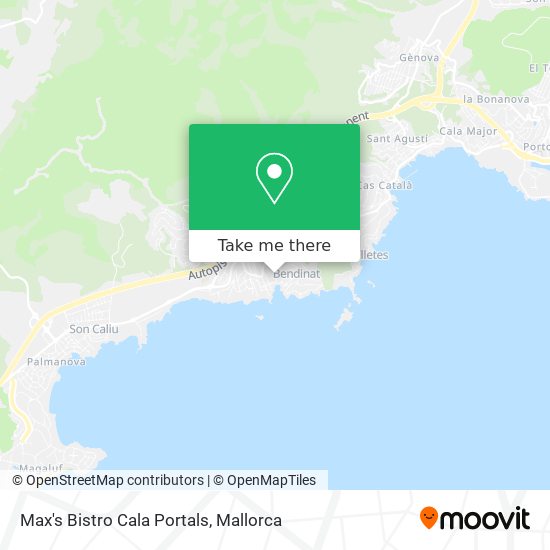 Max's Bistro Cala Portals map