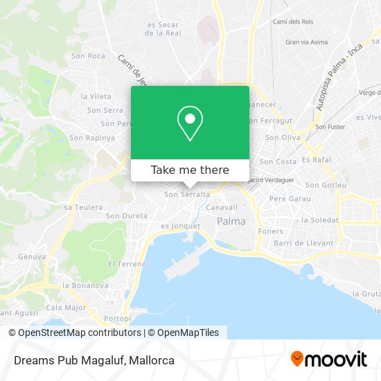 Dreams Pub Magaluf map