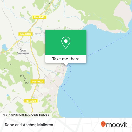 mapa Rope and Anchor, Avinguda de n'Antoni Garau 07559 Cala Bona Son Servera