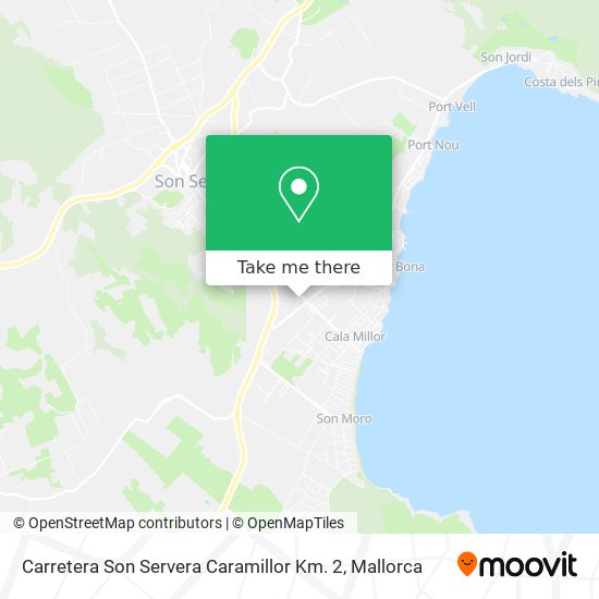 Carretera Son Servera Caramillor Km. 2 map