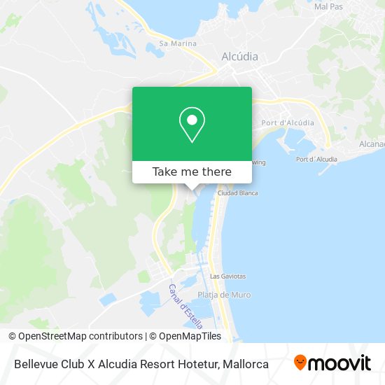 mapa Bellevue Club X Alcudia Resort Hotetur