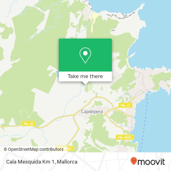 mapa Cala Mesquida Km 1