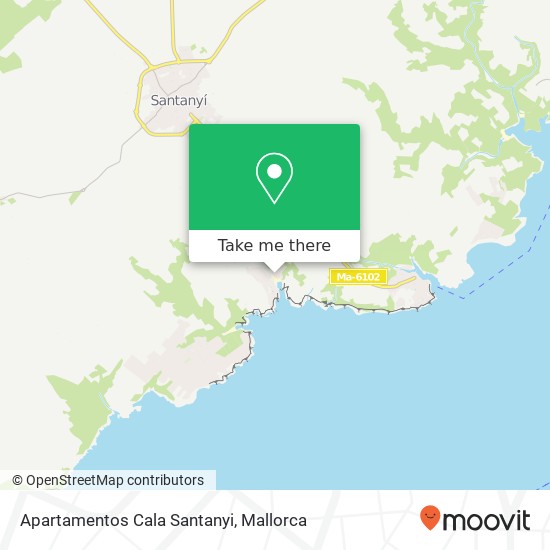 Apartamentos Cala Santanyi map
