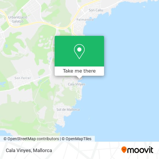 Cala Vinyes map