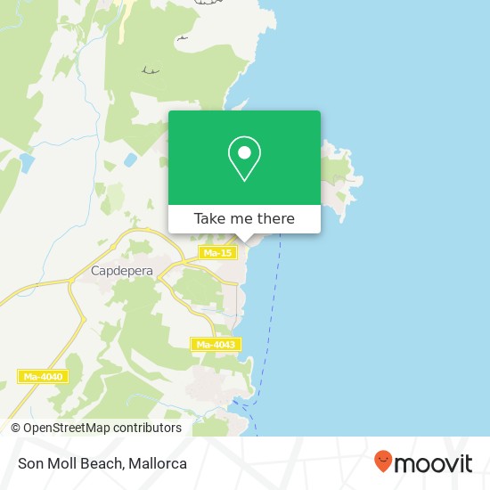 Son Moll Beach map