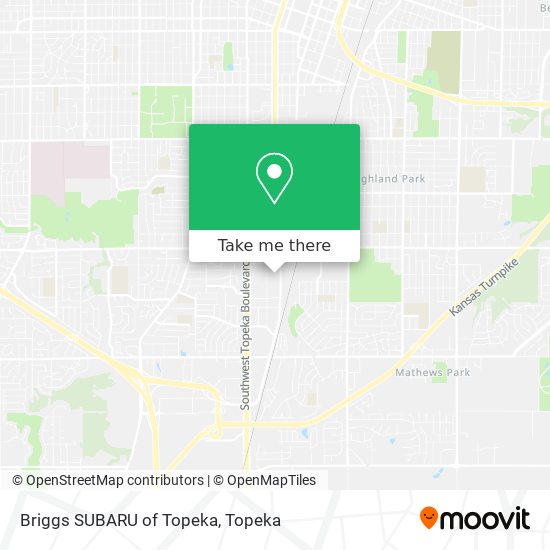 Briggs SUBARU of Topeka map