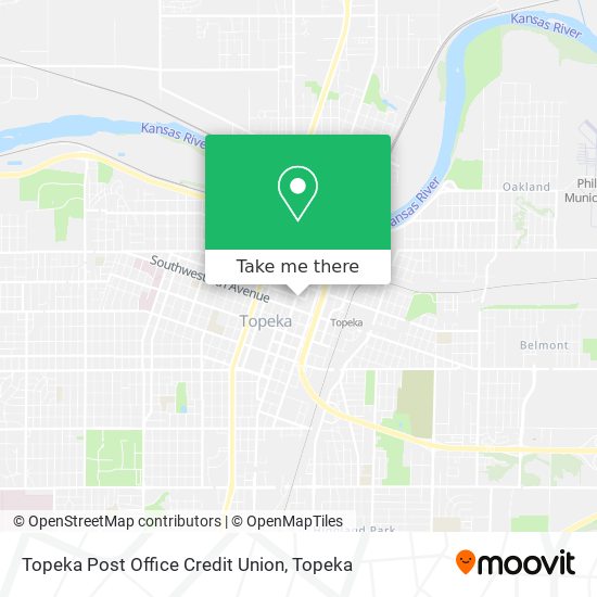 Topeka Post Office Credit Union map