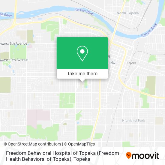 Freedom Behavioral Hospital of Topeka map