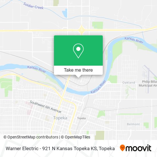 Mapa de Warner Electric - 921 N Kansas Topeka KS