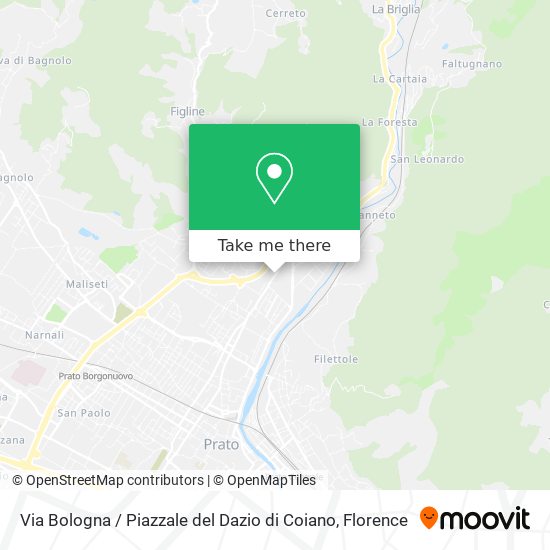 Via Bologna / Piazzale del Dazio di Coiano map