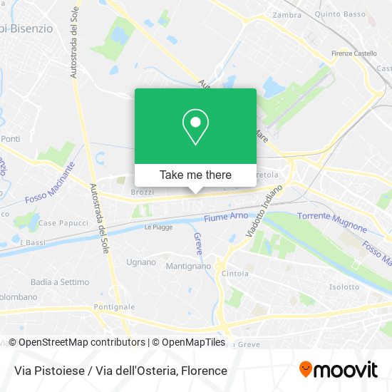Via Pistoiese / Via dell'Osteria map