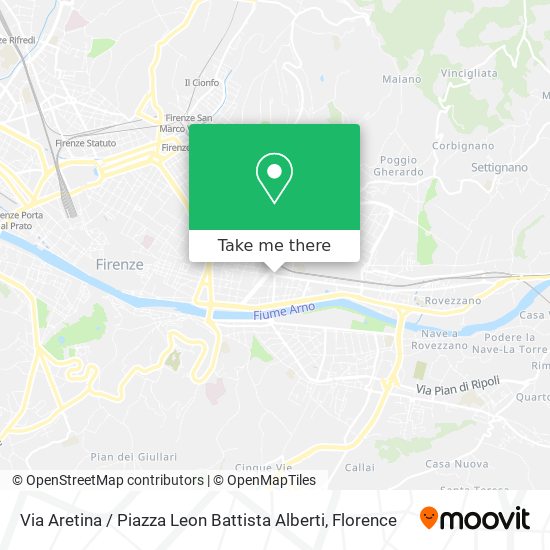 Via Aretina / Piazza Leon Battista Alberti map