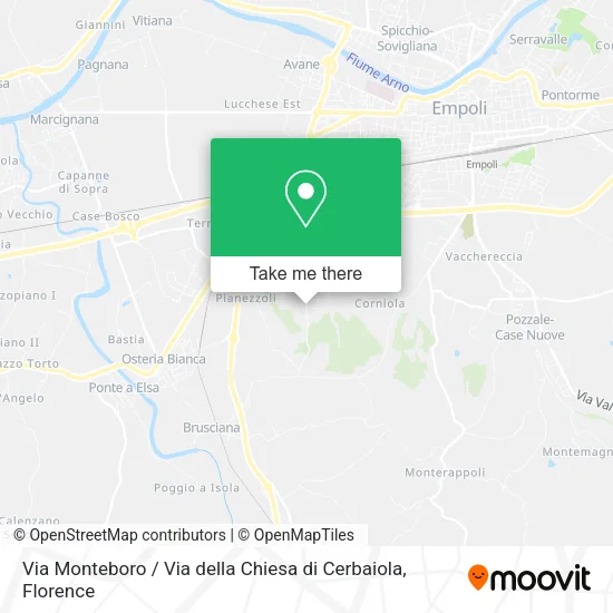 Via Monteboro / Via della Chiesa di Cerbaiola map