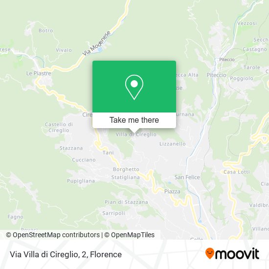 Via Villa di Cireglio, 2 map