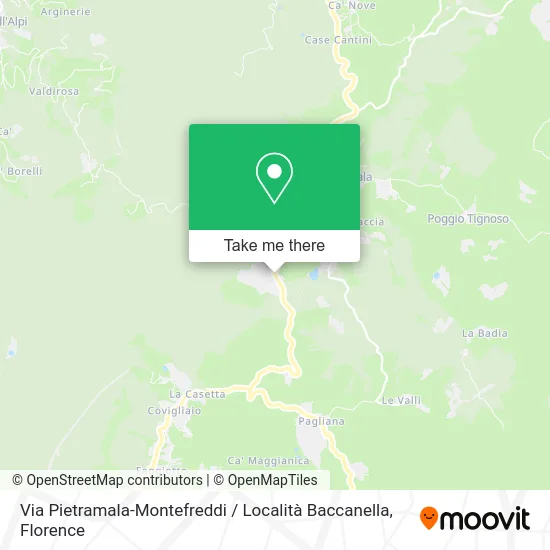 Pietramala-Montefreddi Street / Baccanella Locality map