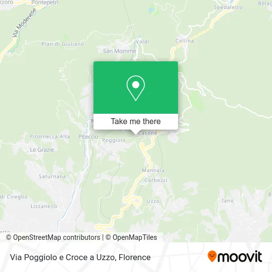 Via Poggiolo e Croce a Uzzo map