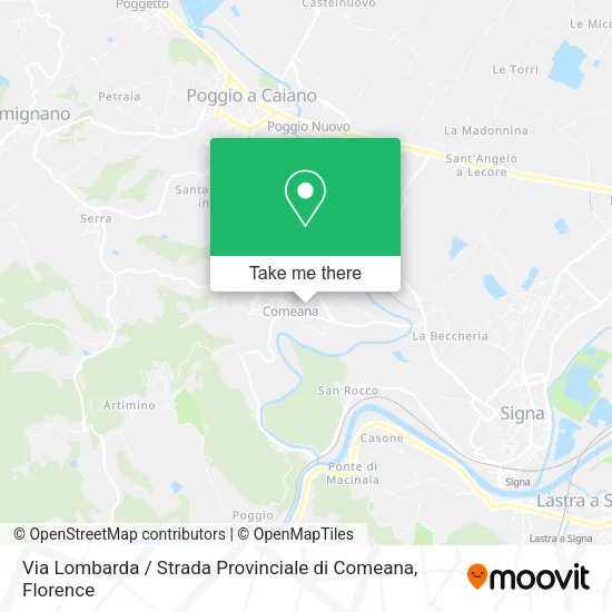 Via Lombarda / Strada Provinciale di Comeana map
