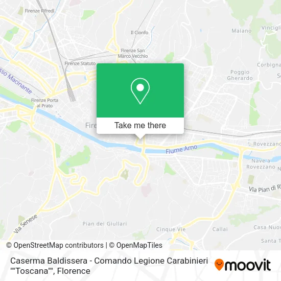 Caserma Baldissera - Comando Legione Carabinieri ""Toscana"" map