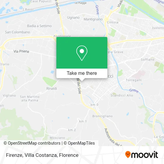 Firenze, Villa Costanza map