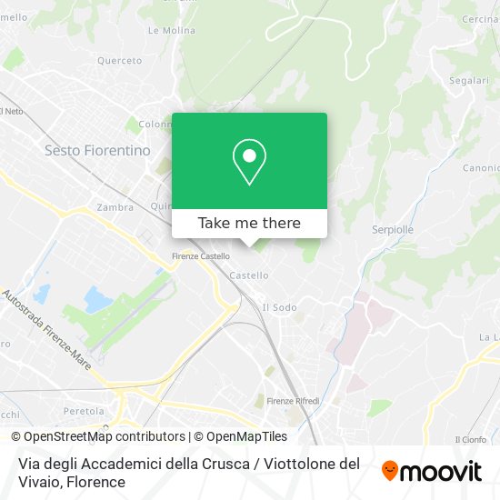 Via degli Accademici della Crusca / Viottolone del Vivaio map