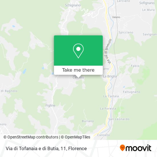 Via di Tofanaia e di Butia, 11 map