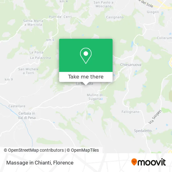 Massage in Chianti map
