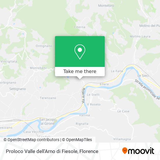 Proloco Valle dell'Arno di Fiesole map