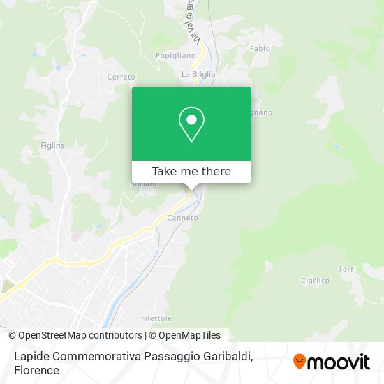 Lapide Commemorativa Passaggio Garibaldi map