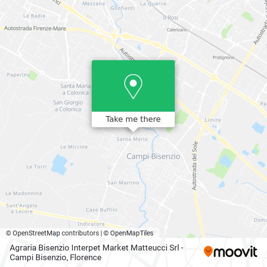 Agraria Bisenzio Interpet Market Matteucci Srl - Campi Bisenzio map