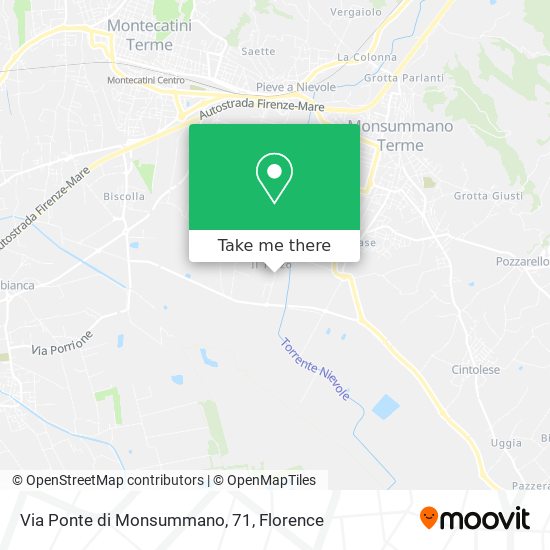 Via Ponte di Monsummano, 71 map