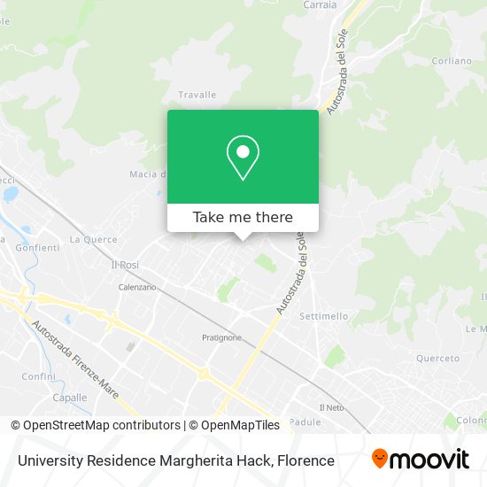 University Residence Margherita Hack map