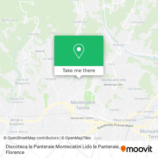Discoteca le Panteraie Montecatini Lidò le Panteraie map
