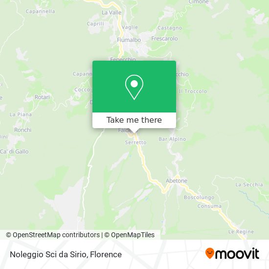 Noleggio Sci da Sirio map
