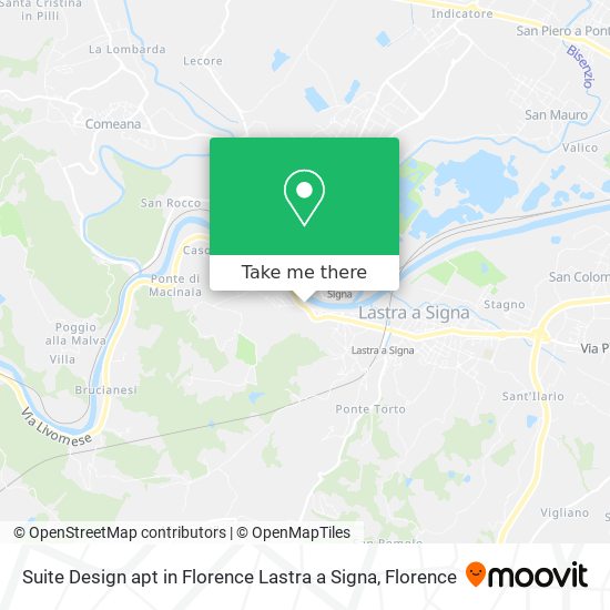Suite Design apt in Florence Lastra a Signa map
