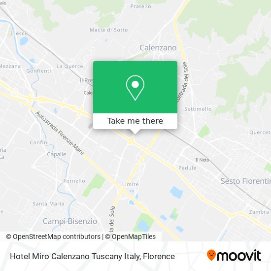 Hotel Miro Calenzano Tuscany Italy map