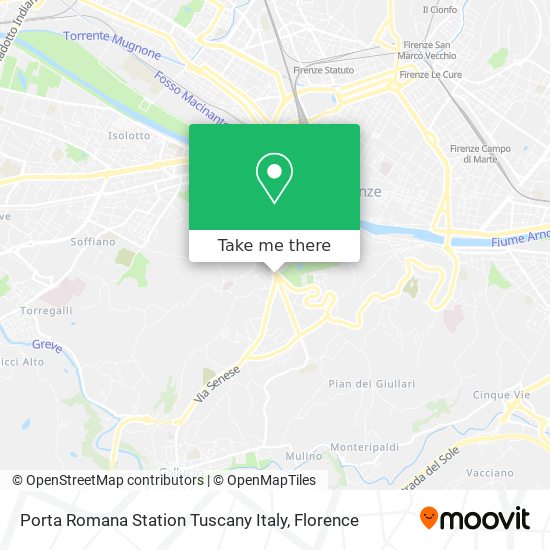Porta Romana Station Tuscany Italy map
