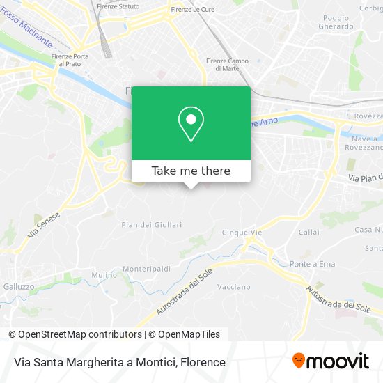 Via Santa Margherita a Montici map